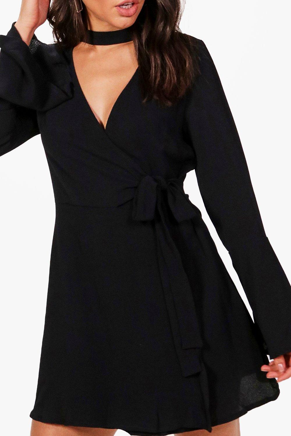 Choker wrap dress best sale